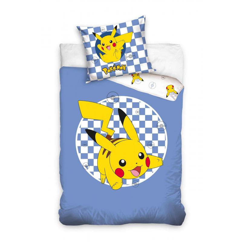 Pikachu Dekbedovertrek blauw - 140 x 200 cm - 70 x 90 cm