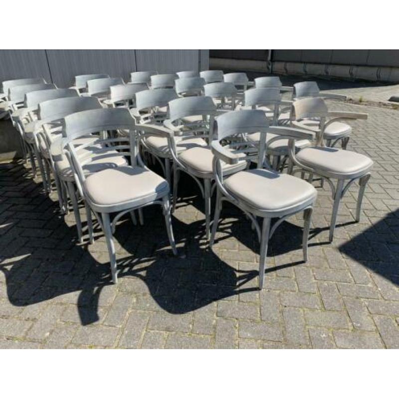 Originele TON thonet cafe bar bistro stoelen whitewash