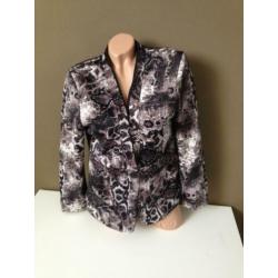 colbert jasje bruin-zwart+slangen-print true spirit L-XL
