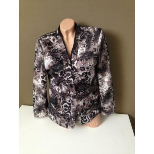 colbert jasje bruin-zwart+slangen-print true spirit L-XL
