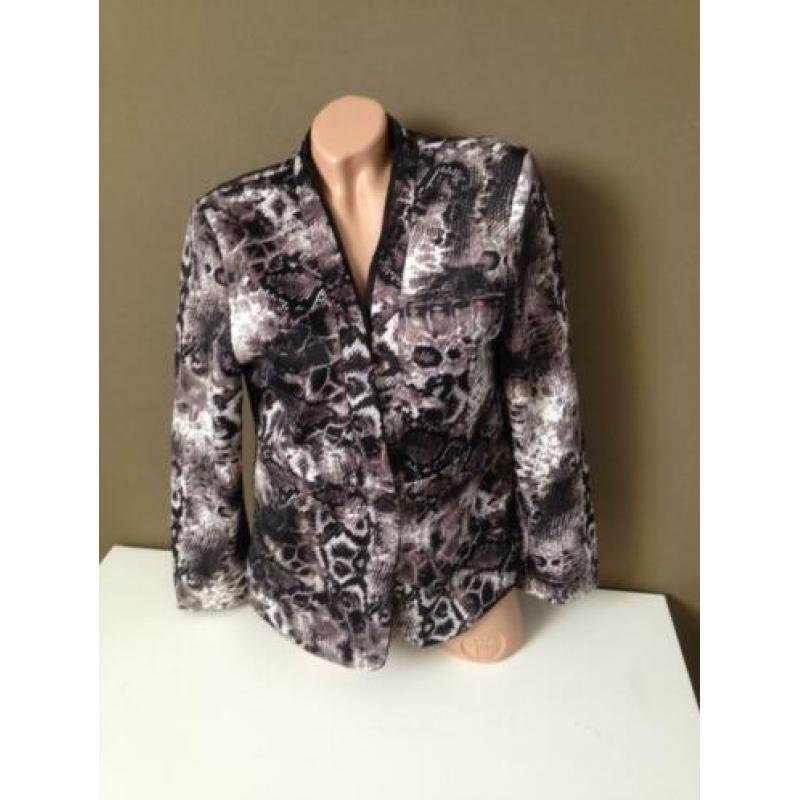 colbert jasje bruin-zwart+slangen-print true spirit L-XL