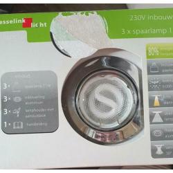 3 x 3 chroom inbouwspots nieuw