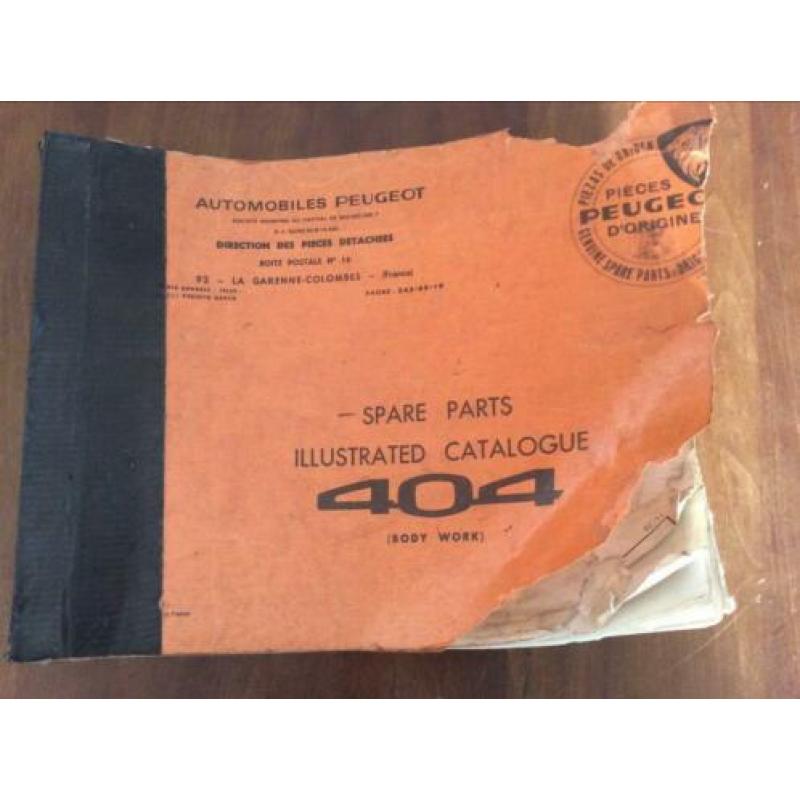 Onderdelen catalogus peugeot 404 ,cc