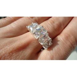 925 zilver ring cz cubic zirconia bling maat 18 - Vanoli