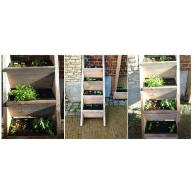 Nieuwe steigerhouten plantenladder
