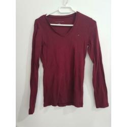 Rode long sleeve trui Tommy Hilfiger | Maat M