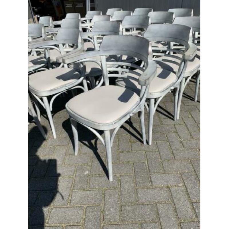 Originele TON thonet cafe bar bistro stoelen whitewash