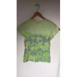 Superdry t shirt geel groen met print maat M zgan