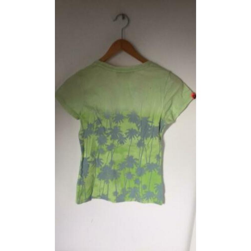 Superdry t shirt geel groen met print maat M zgan
