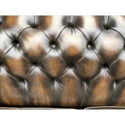 Chesterfield bank bruin gevlamd GRATIS BEZORGD!