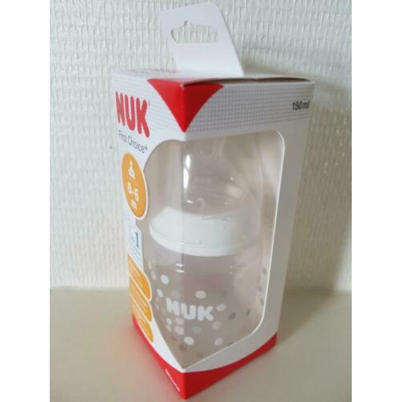 NUK fles 150 ml met maat M speen - nieuw in doos