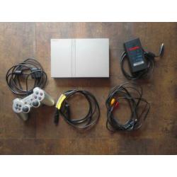 Playstation 2 Slim Silver spelconsole (zie foto's)