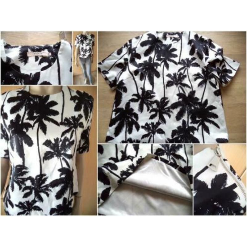 NIKKIE z/w top met palmen maat 38