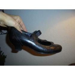 P75) zwart leer gabor pumps 6,5 g= 40 leer ook binnen lage h