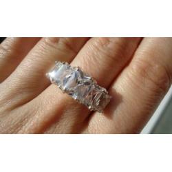925 zilver ring cz cubic zirconia bling maat 18 - Vanoli