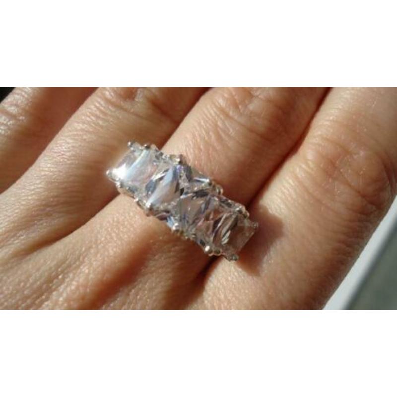 925 zilver ring cz cubic zirconia bling maat 18 - Vanoli