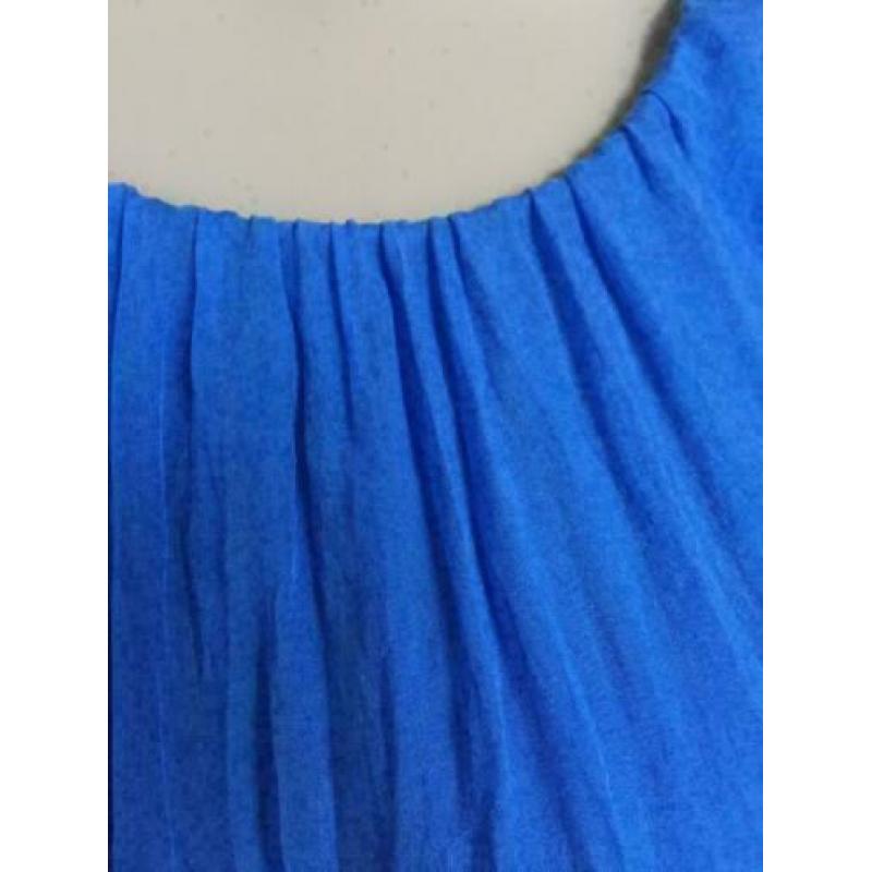 D32 La Fee Maraboutee maat S=36 lange zijden jurk blauw jurk