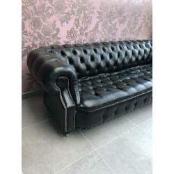 Originele Chesterfield bank zwart 245cm breed