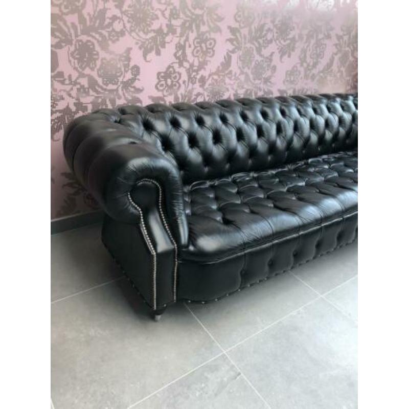 Originele Chesterfield bank zwart 245cm breed