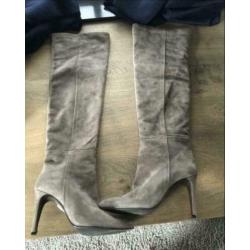 Ab Donkers overknee laarzen taupe maat 39