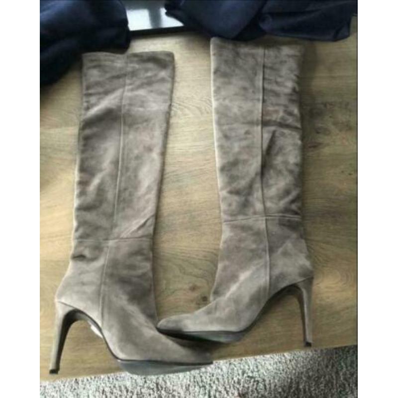 Ab Donkers overknee laarzen taupe maat 39