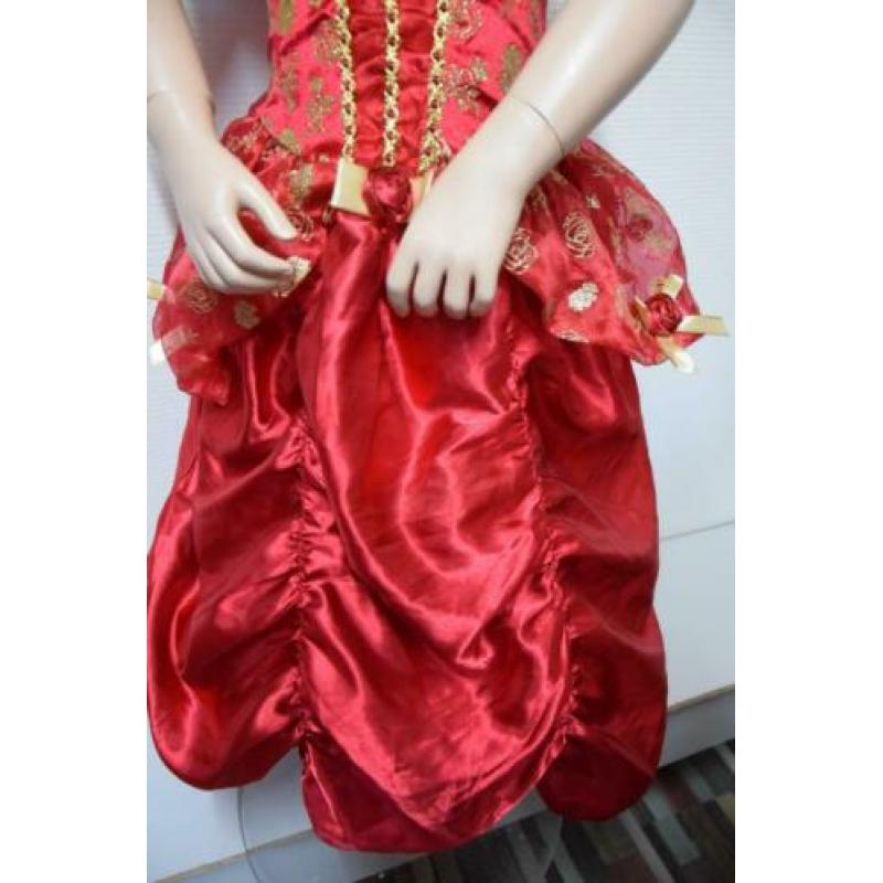 Verkleedkleren:Disney Princess Rode Belle mt 98/104 (n157)