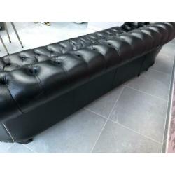 Originele Chesterfield bank zwart 245cm breed