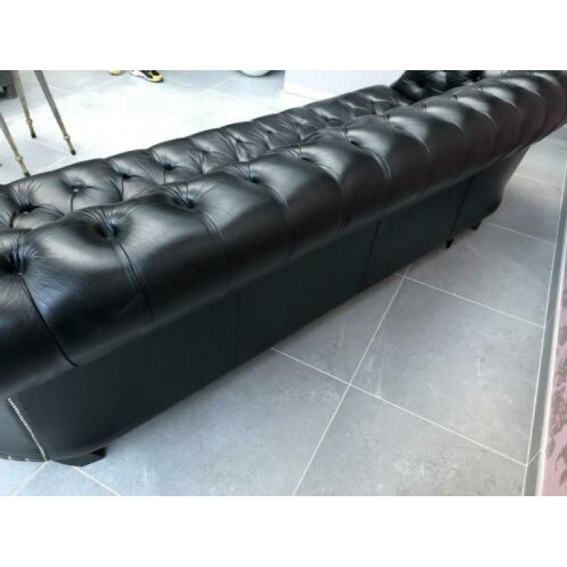 Originele Chesterfield bank zwart 245cm breed