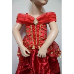 Verkleedkleren:Disney Princess Rode Belle mt 98/104 (n157)