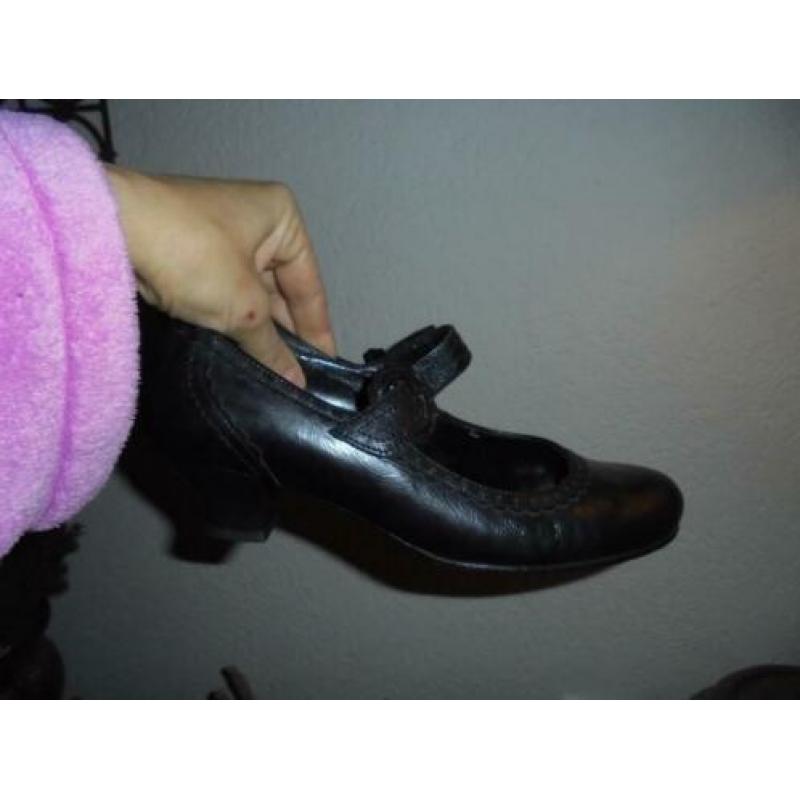 P75) zwart leer gabor pumps 6,5 g= 40 leer ook binnen lage h