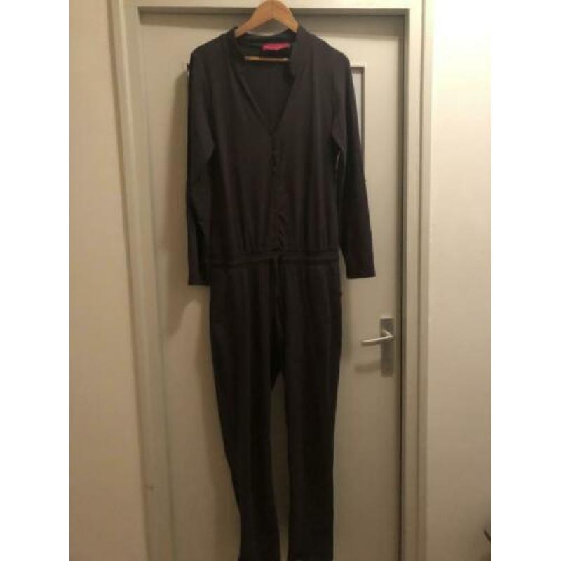 Jumpsuit antraciet grijs L (place du soleil)