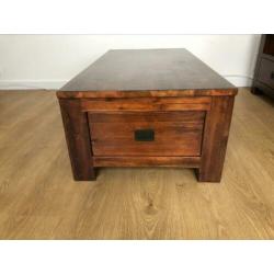Massief houten tv meubel + salontafel
