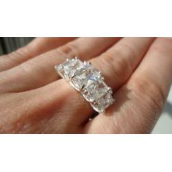 925 zilver ring cz cubic zirconia bling maat 18 - Vanoli