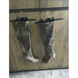 Ab Donkers overknee laarzen taupe maat 39