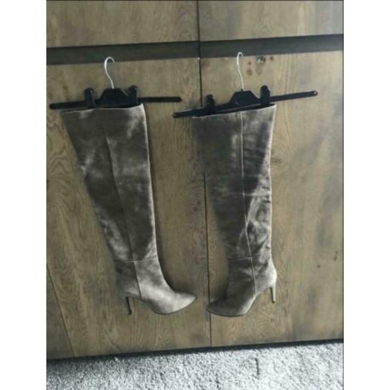 Ab Donkers overknee laarzen taupe maat 39