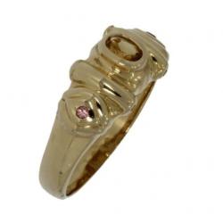14 karaats gouden dames ring Citrien en toermalijn
