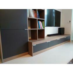 Wandmeibel Pastoe L260/360 | Grey Oak / Structure Taupe