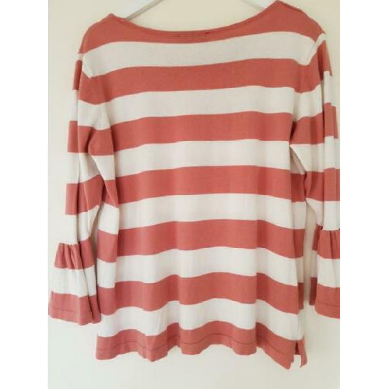 Zgan! TOP "spirit" streep wit roze shirt mt l /40