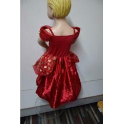 Verkleedkleren:Disney Princess Rode Belle mt 98/104 (n157)