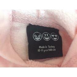 Roze kort hoodie trui met omkeerbare Smiley pailletten 146