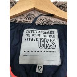 CKS donker blauwe meisjes winterjas, maat 12 jaar