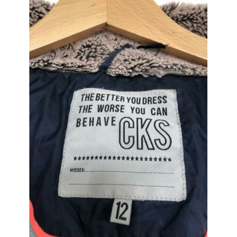 CKS donker blauwe meisjes winterjas, maat 12 jaar