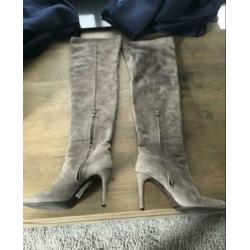 Ab Donkers overknee laarzen taupe maat 39