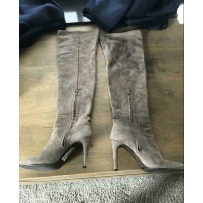 Ab Donkers overknee laarzen taupe maat 39
