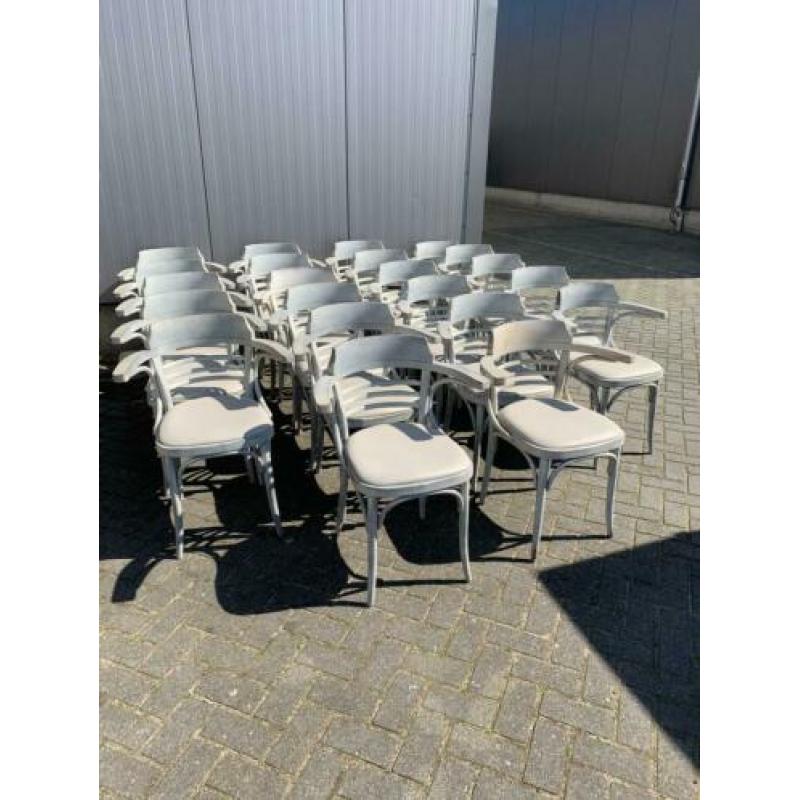 Originele TON thonet cafe bar bistro stoelen whitewash