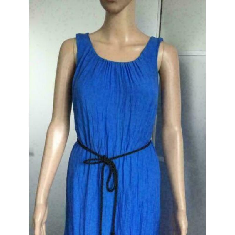 D32 La Fee Maraboutee maat S=36 lange zijden jurk blauw jurk