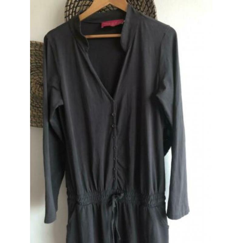Jumpsuit antraciet grijs L (place du soleil)