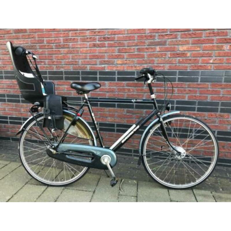 Batavus Herenfiets mét Bobike One Maxi zitje 3 versnellingen