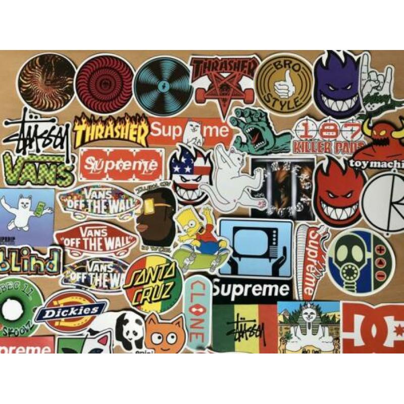 50 skate stickers oa LIMITED Supreme Thrasher Ripndip Vans
