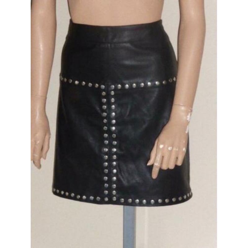 MS moda mooi leerlook zwart rokje mt. 46